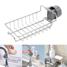 Load image into Gallery viewer, New Stainless Steel Faucet Storage Racks Adjustable Sink Rag Sponge Draining Rack Kitchen Bathroom