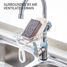 Load image into Gallery viewer, New Stainless Steel Faucet Storage Racks Adjustable Sink Rag Sponge Draining Rack Kitchen Bathroom
