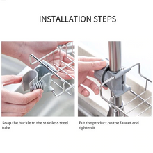 Load image into Gallery viewer, New Stainless Steel Faucet Storage Racks Adjustable Sink Rag Sponge Draining Rack Kitchen Bathroom