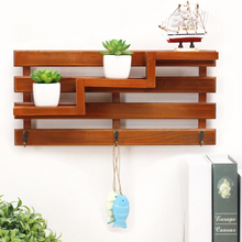 Load image into Gallery viewer, Wall Mounted Wood Rack Shelf Holder Kitchen Bathroom Storage Rack
