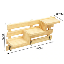 Load image into Gallery viewer, Wall Mounted Wood Rack Shelf Holder Kitchen Bathroom Storage Rack
